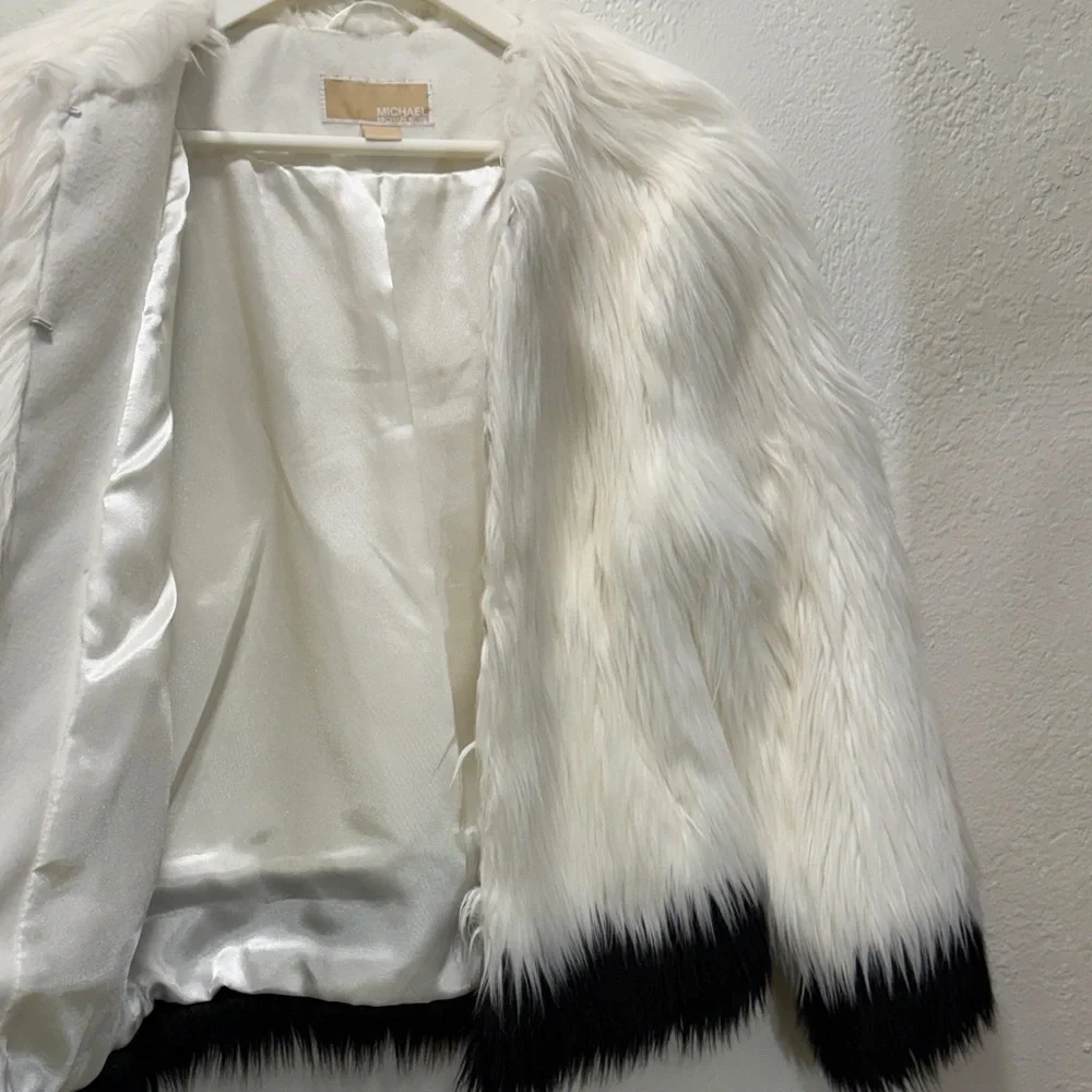 NWOT Michael Kors Dip-Dye Teddy Faux Fur Jacket - Medium - Picture 7 of 13